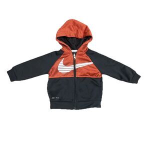 NIKE Dri-Fit Baby Boy's Long Sleeve Therma Full Zip Hooded Sweatshirt Size 12M